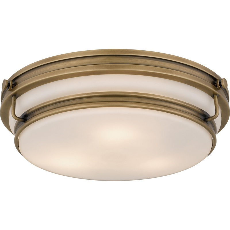 Grafton 3-Light Flush Mount in Weathered Brass