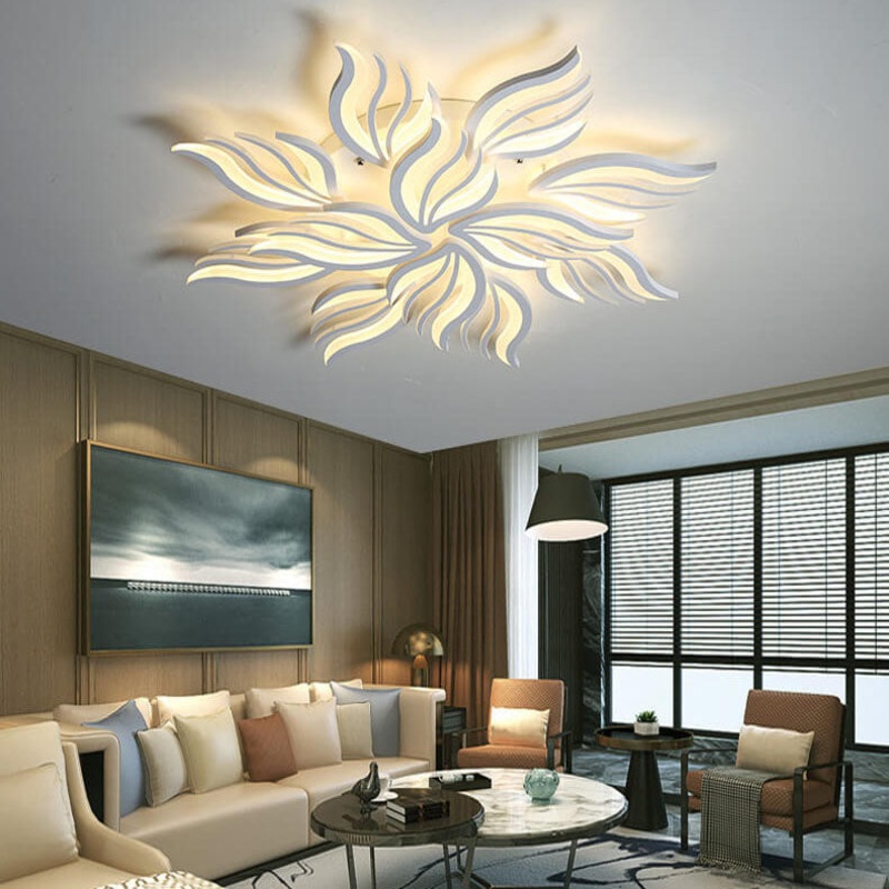 Modern Creative Personality Acrylic Flower Shape LED Semi-Flush Mount Ceiling Light