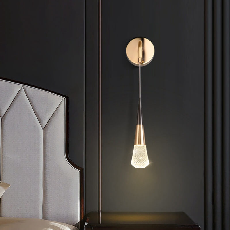 Modern Light Luxury Aluminum Crystal Diamond Shape LED Wall Sconce Lamp