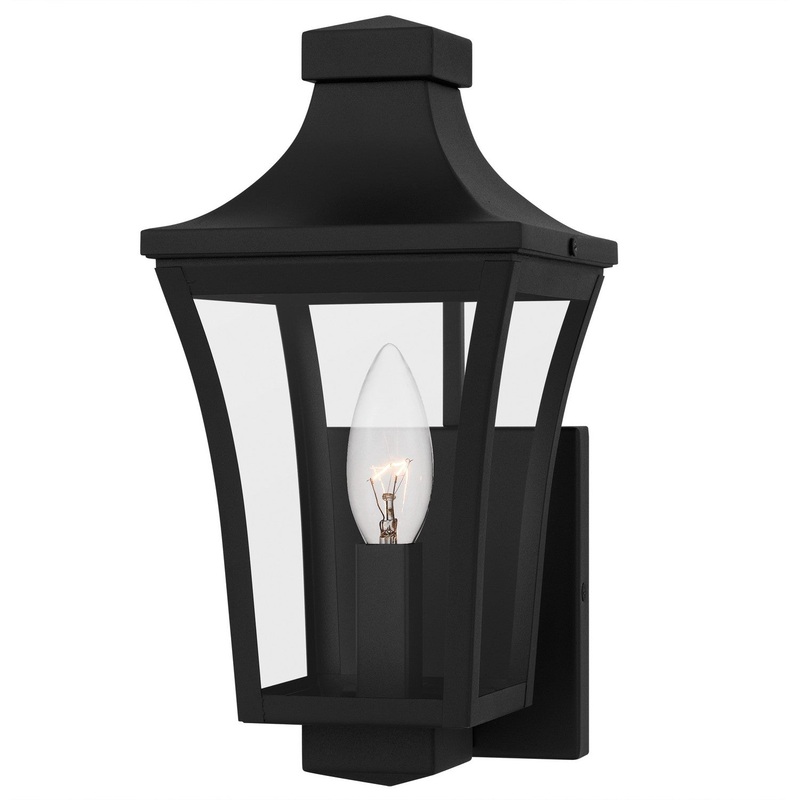 Quentin 1-Light Outdoor Wall Lantern in Earth Black