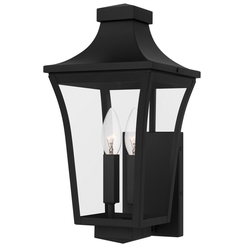 Quentin 2-Light Outdoor Wall Lantern in Earth Black