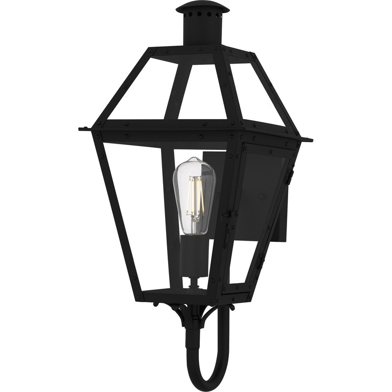Rue De Royal 1-Light Outdoor Wall Lantern in Earth Black