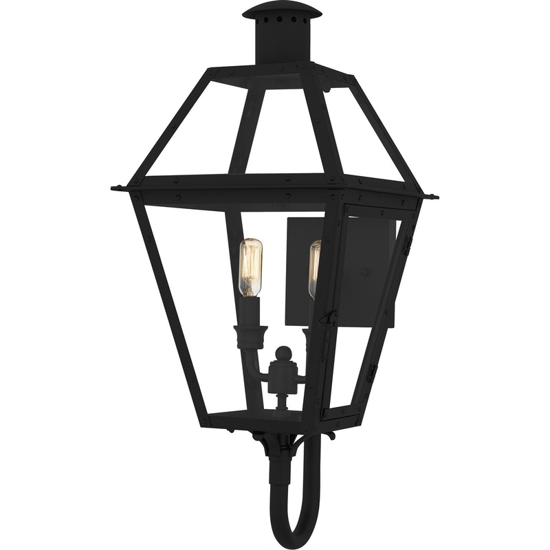 Rue De Royal 2-Light Outdoor Wall Lantern in Earth Black