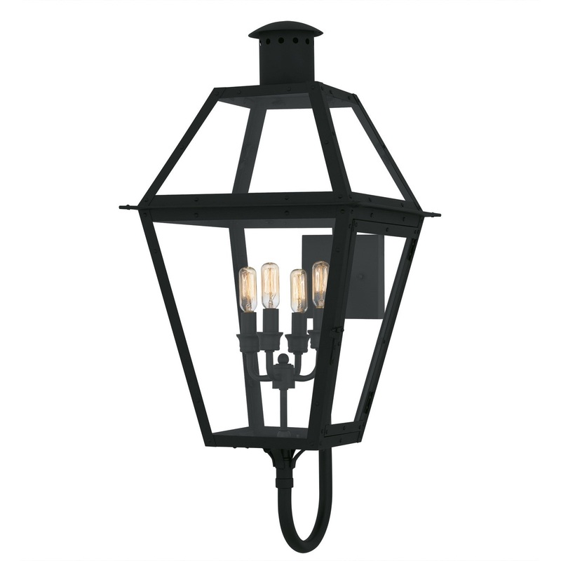 Rue De Royal 4-Light Outdoor Wall Lantern in Earth Black