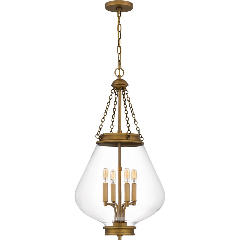 Wallace 4-Light Pendant in Weathered Brass