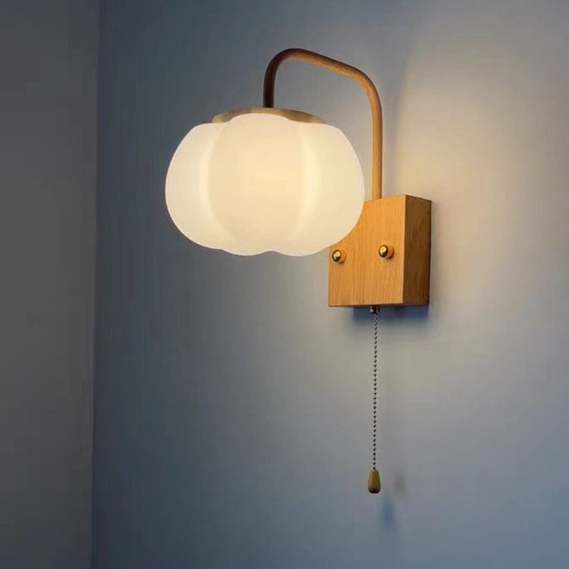 French Simple Cream Style Raw Kapok 1-Light Wall Sconce Lamp