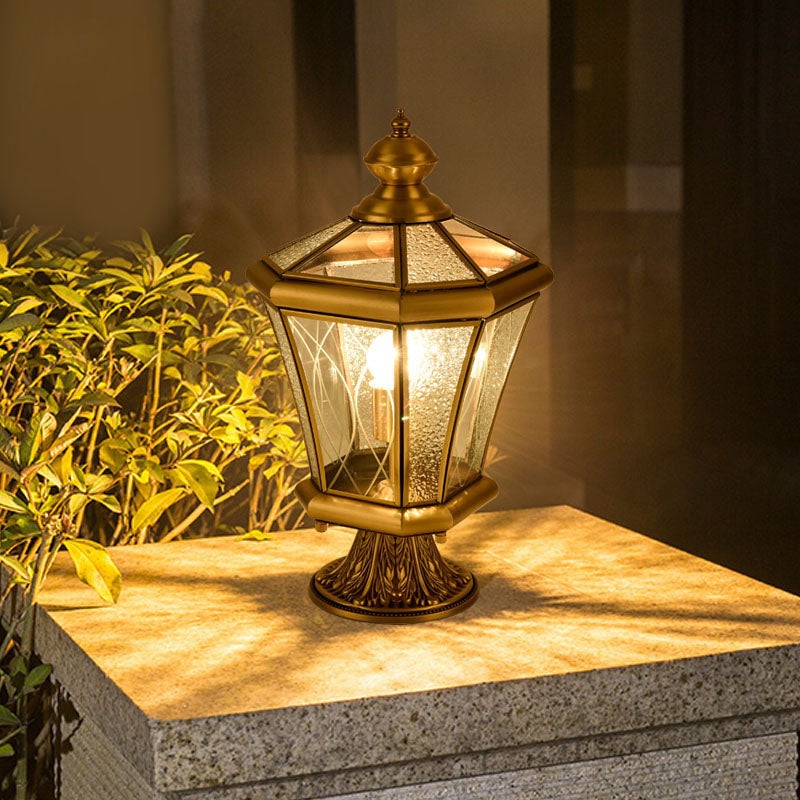 Contemporary Industrial Waterproof Copper Glass 1-Light Lawn Landscape Light For Outdoor Patio