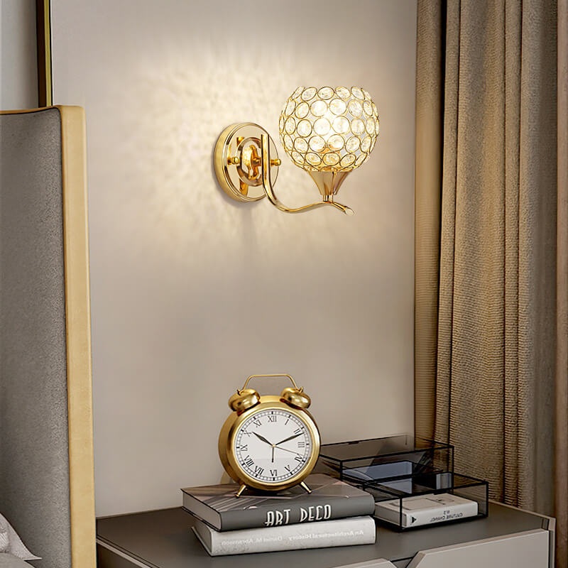 Contemporary Creative Crystal Ball 1- Light Wall Sconce Lamp For Living Room