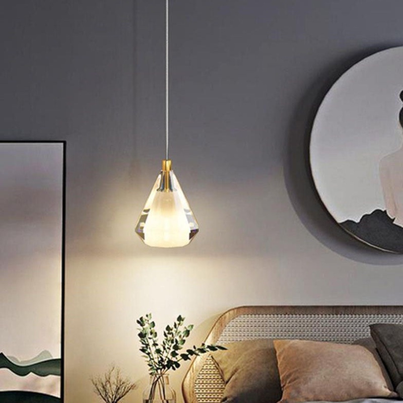 Contemporary Nordic Crystal Drop1-Light Pendant Light For Bedroom