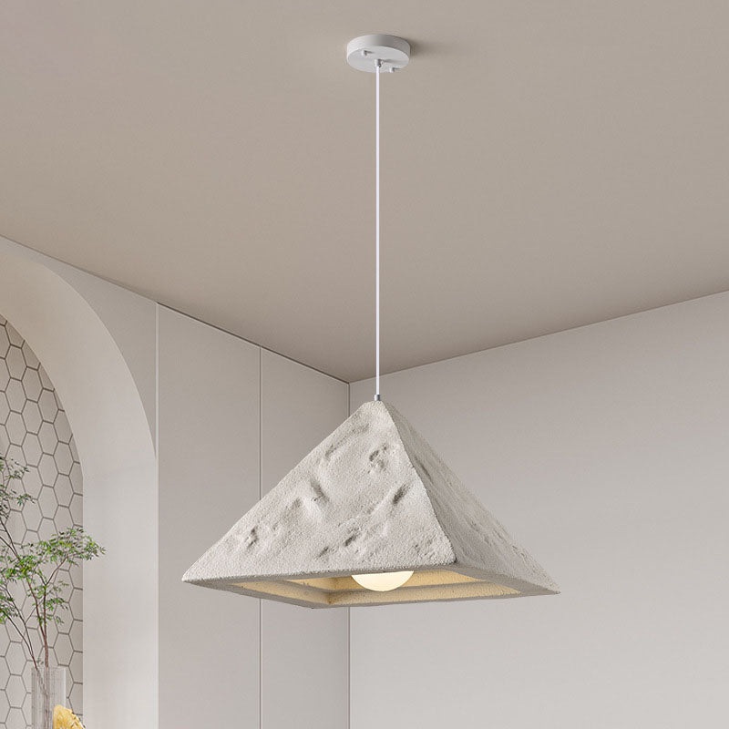 Contemporary Nordic Plexiglas Triangular Tapered 1-Light Pendant Light For Dining Room