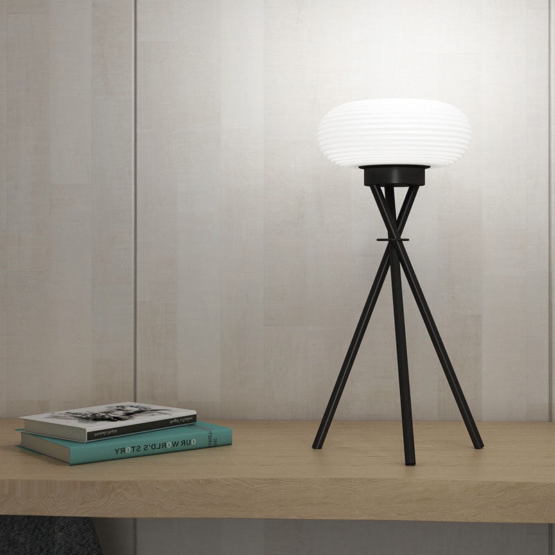 Modern Minimalist Round Tripod Iron Acrylic LED Table Lamp For Bedroom
