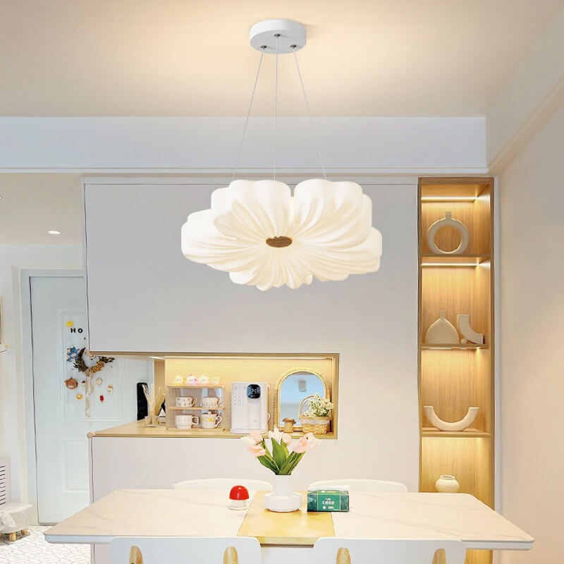 Modern Simplicity Iron Acrylic Petal Shade LED Pendant Light For Living Room