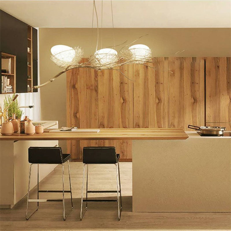 Contemporary Creative Bird's Nest Aluminum 3-Light Chandelier For Living Room