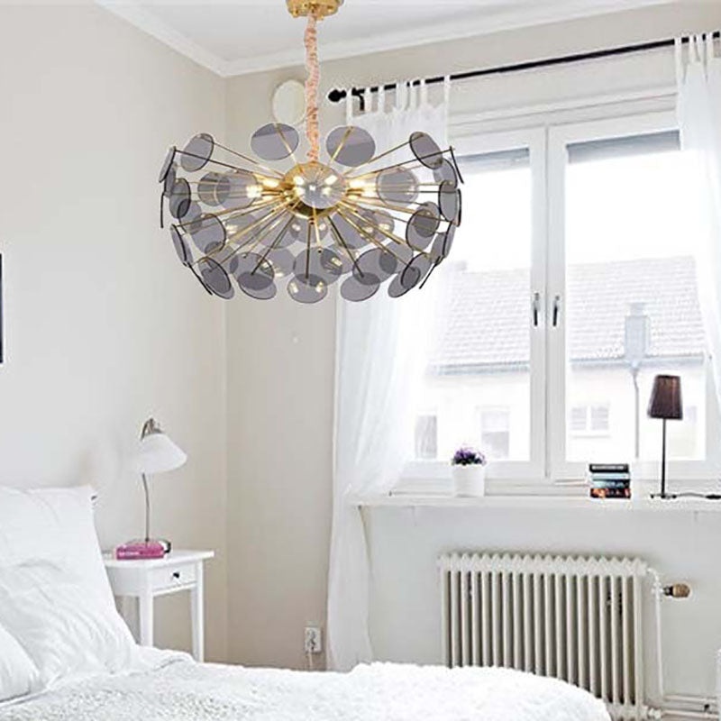 Contemporary Creative Orb Round Piece Iron Glass 8-Light Chandelier For Living Room