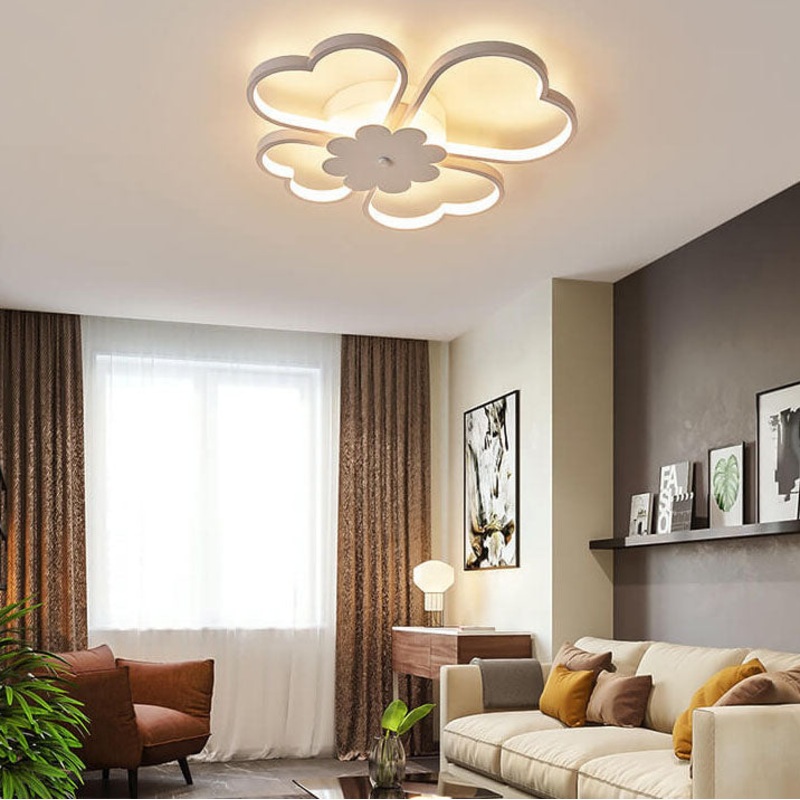 Modern Creative Clover Design LED Flush Mount Ceiling Light For Bedroom