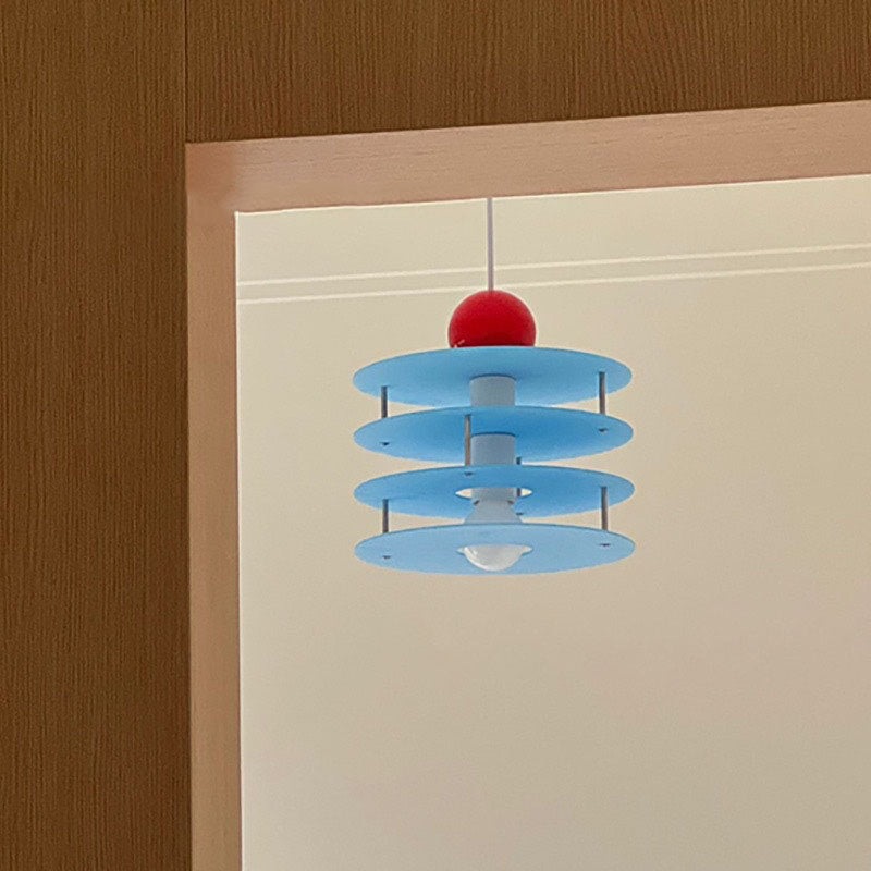 Contemporary Creative Multi Tier Round Acrylic 1-Light Pendant Light For Bedroom