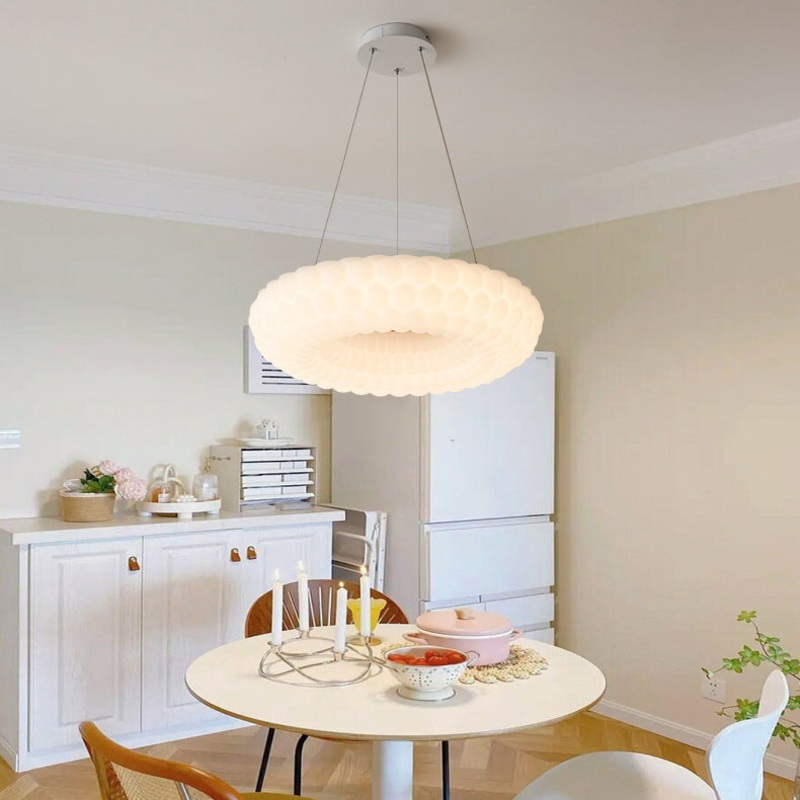 Modern Simplicity Cloud PE Round Shade LED Pendant Light For Living Room