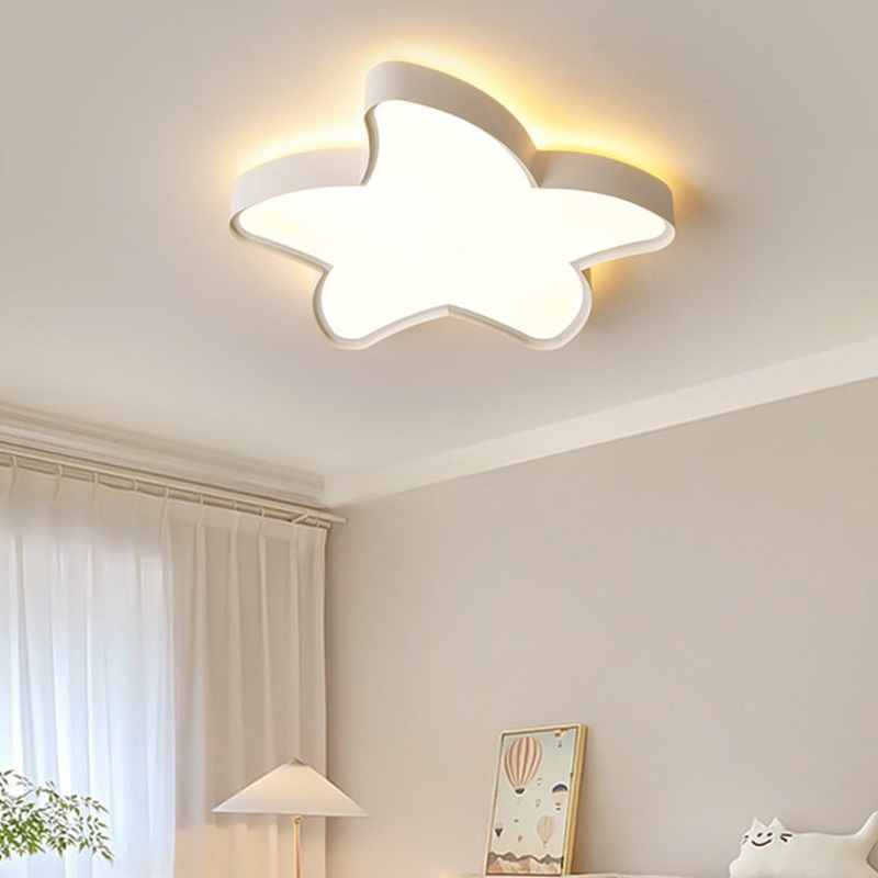 Modern Simplicity Iron Acrylic Star Shade LED Flush Mount Ceiling Light For Living Room