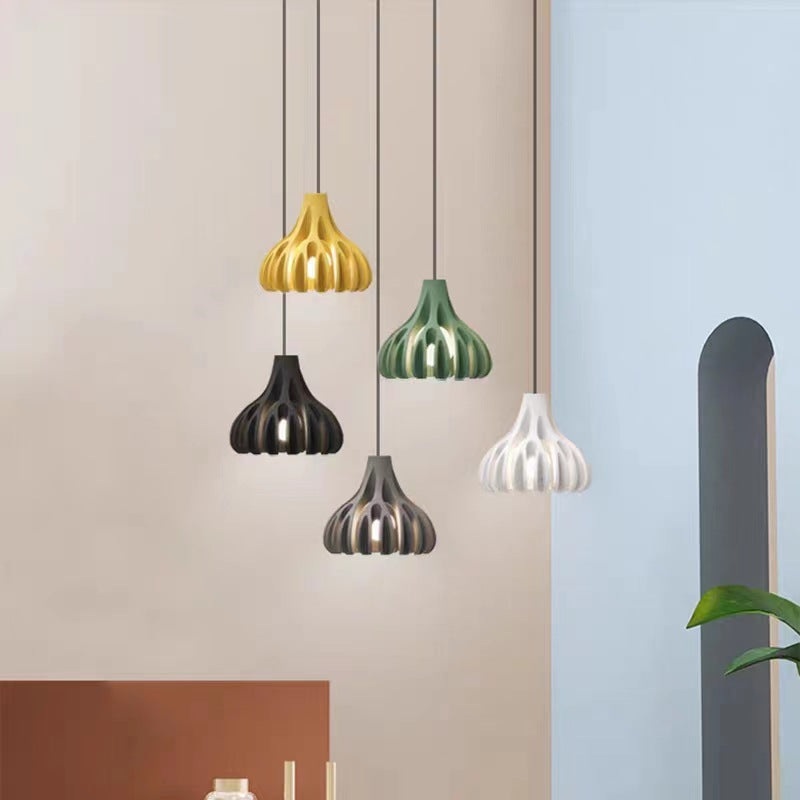 Contemporary Nordic Macaron Coral Resin Shade 1-Light Pendant Light For Dining Room