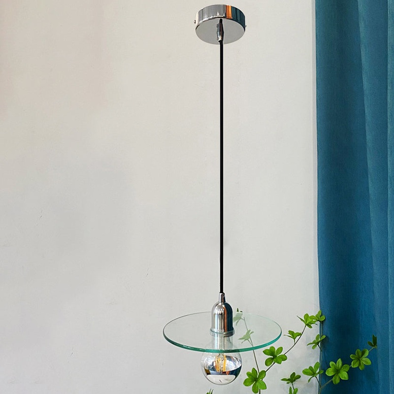 Modern Simplicity Round Iron Aluminum Glass 1-Light Pendant Light For Living Room