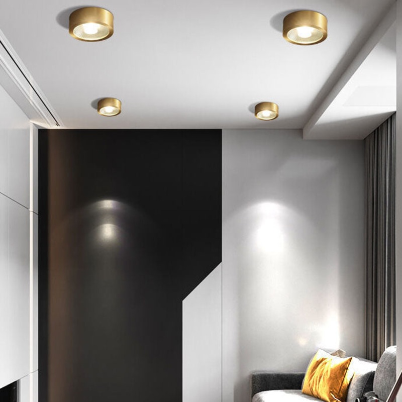 Nordic Light Luxury All Copper Ultra-thin LED Flush Mount Light