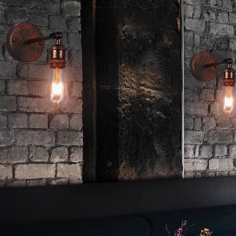 Contemporary Industrial Round Iron 1-Light Wall Sconce Lamp For Living Room