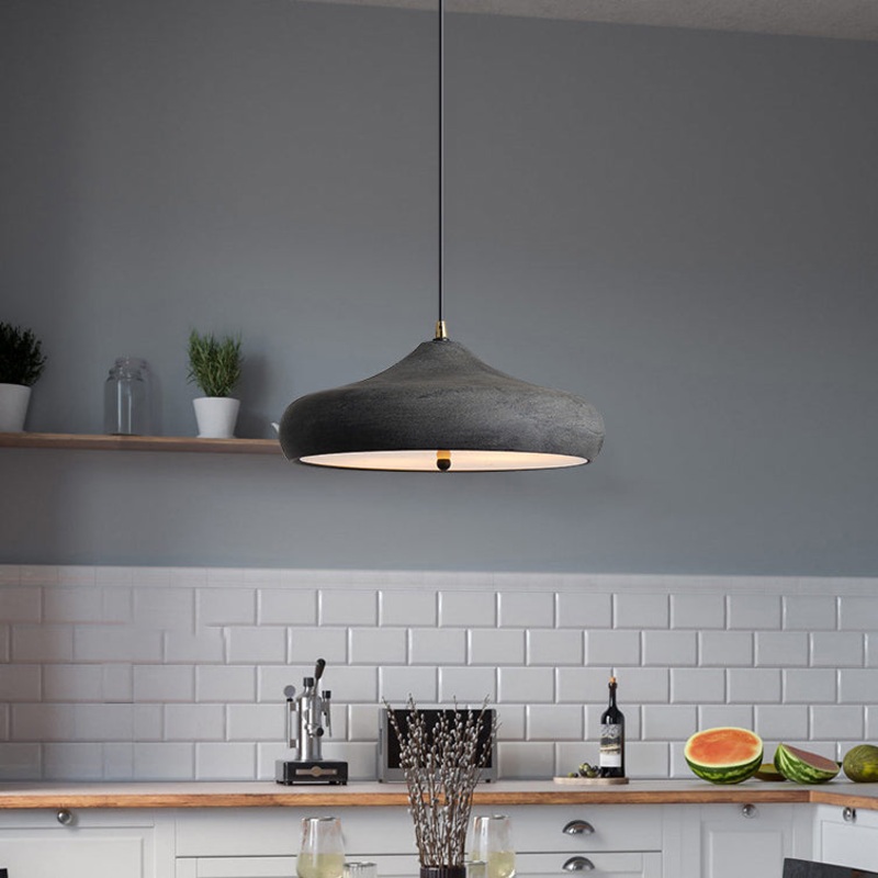 Contemporary Retro Iron Round Dome 2-Light Pendant Light For Dining Room