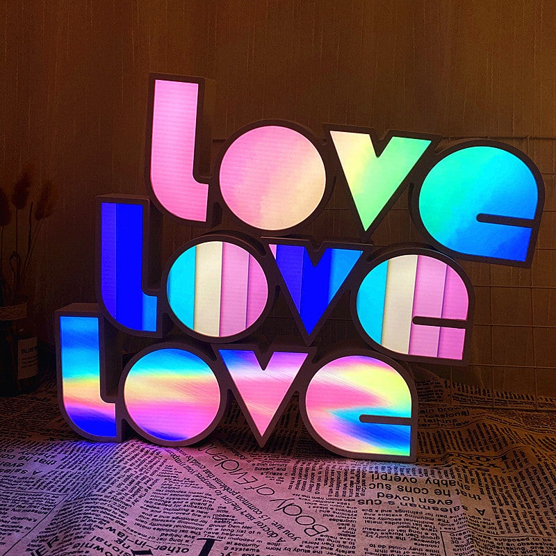 Modern Art Deco Waterproof PS LOVE Letter LED Table Lamp For Bedroom
