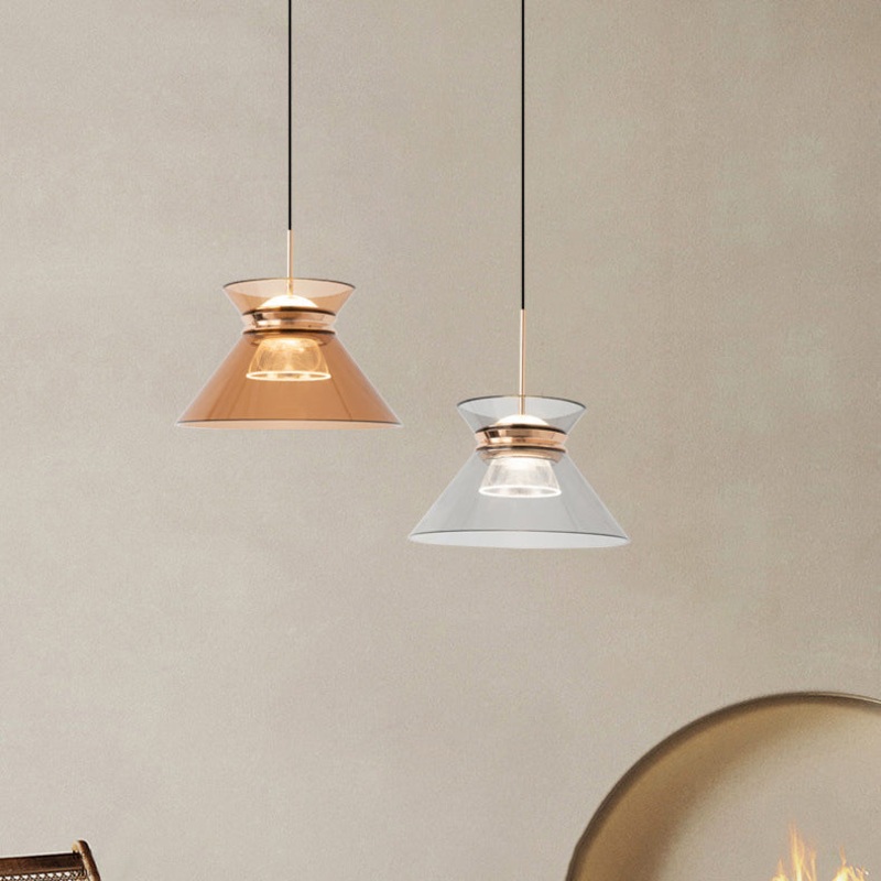 Modern Simplicity Aluminum Acrylic Tapered Hourglass LED Pendant Light For Bedside