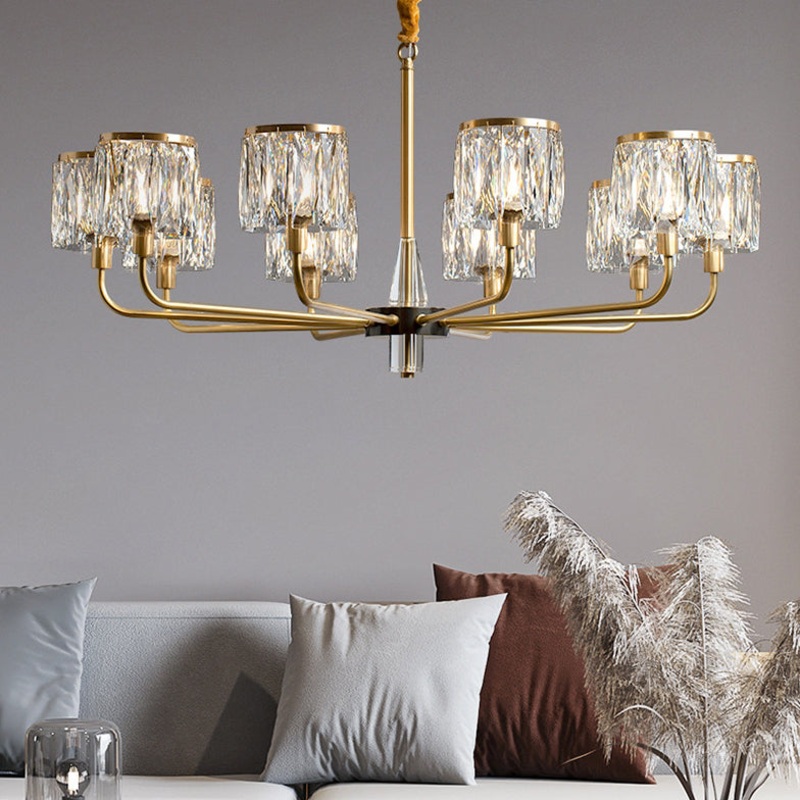 Contemporary Luxury Branch Crystal Copper 6/8/10/15/21 Light Chandelier For Bedroom