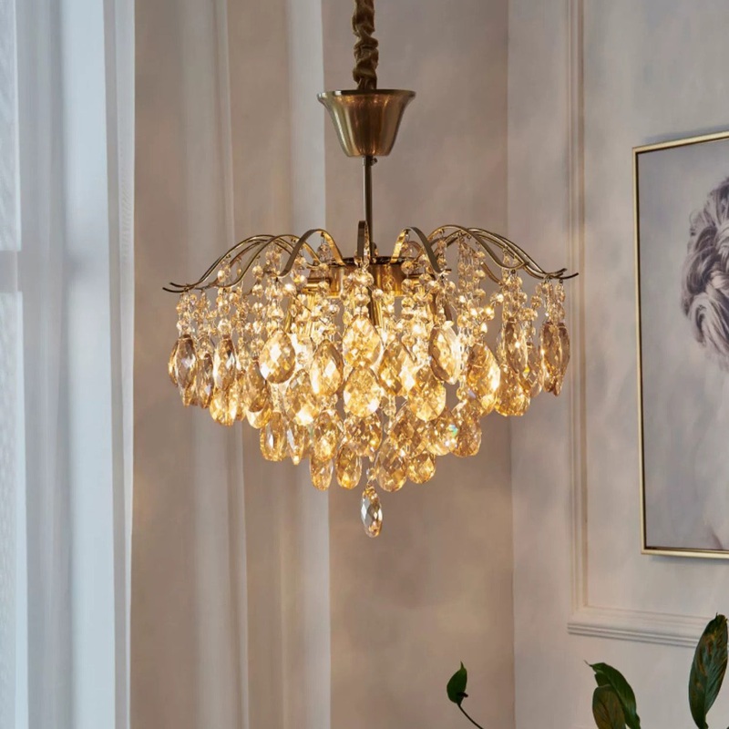 Contemporary Scandinavian Branch Crystal Iron 6/10/11/14 Light Chandelier For Bedroom