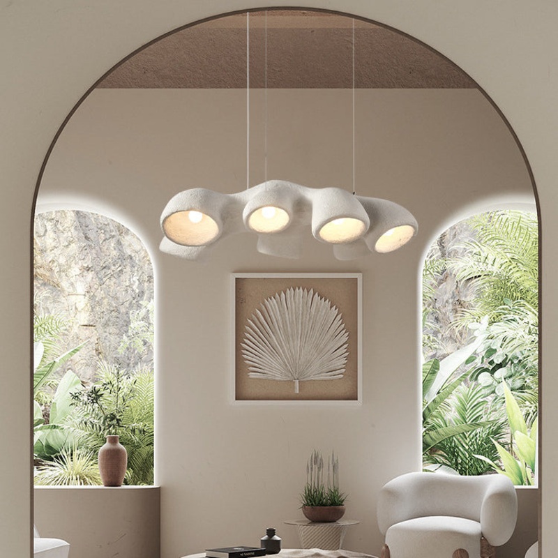 Contemporary Scandinavian Branch High Density Polystyrene 3/7 Light Chandelier For Living Room