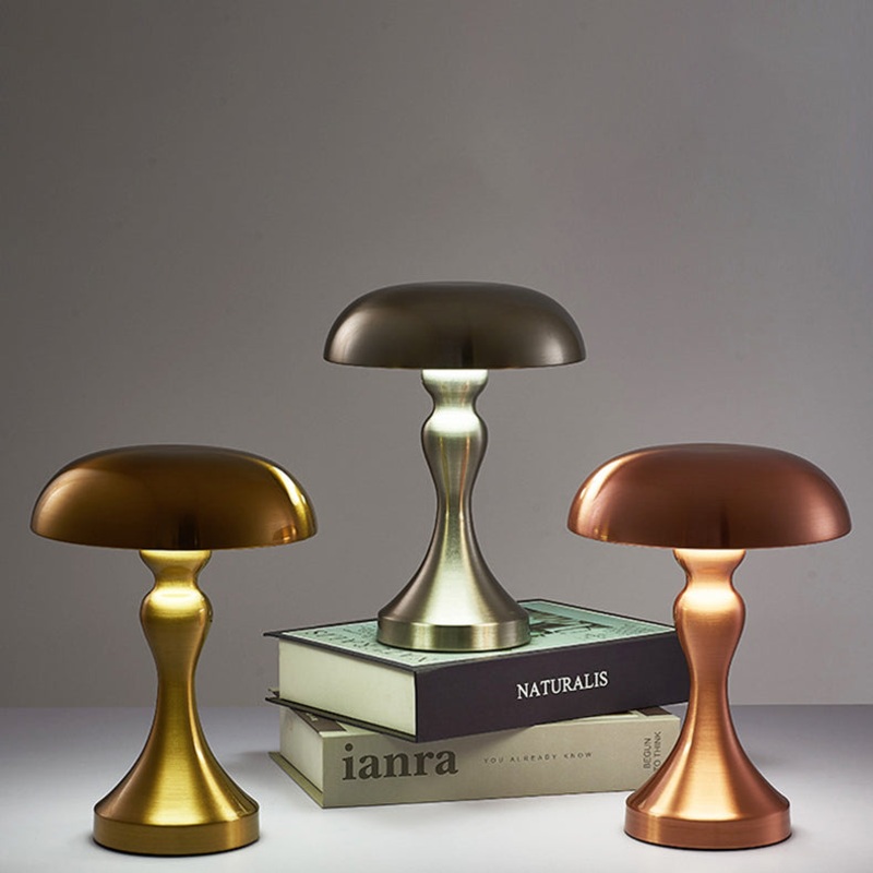 Modern Art Deco Mushroom Acrylic Iron LED Table Lamp For Bedroom