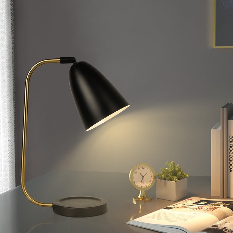 Modern Minimalist Iron Cylinder 1-Light Table Lamp For Bedroom