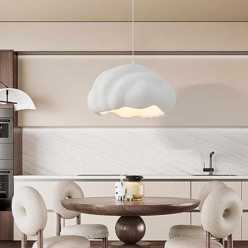 Modern Minimalist Round High-Density Polyethylene 1-Light Pendant Light For Bedroom
