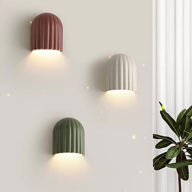 Traditional French Iron Resin Oval Striped 2-Light Wall Sconce Lamp For Bedroom