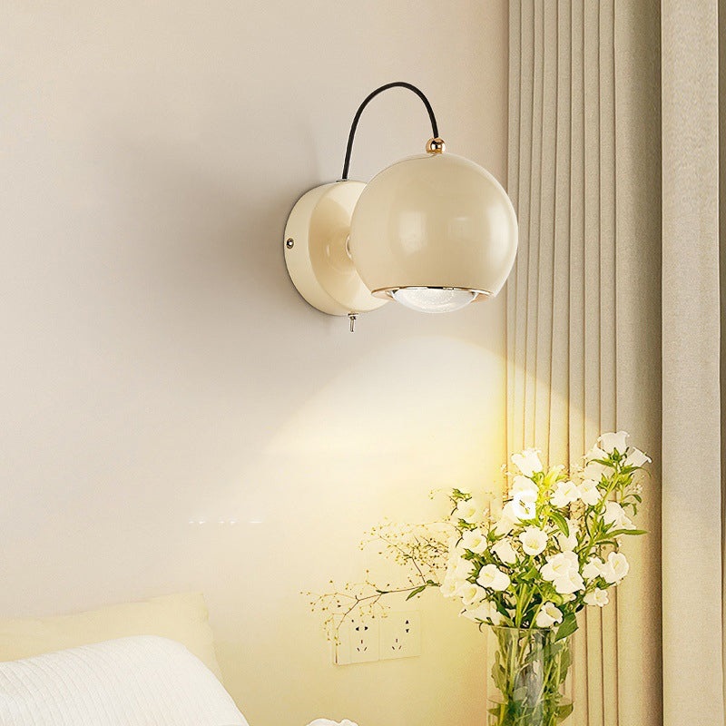 Contemporary Nordic Orb Iron Aluminum Glass LED Wall Sconce Lamp For Living Room