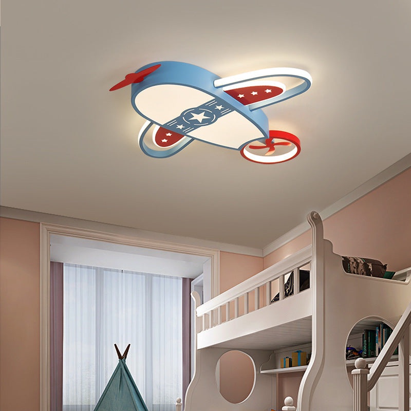 Modern Eclectic Kids Airplane Acrylic LED Flush Mount Ceiling Light For Bedroom
