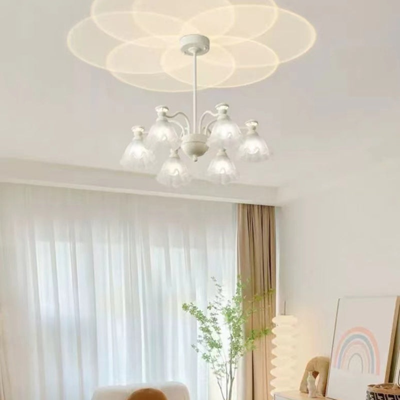 Traditional French Flower Round Curved Branch 4/6/8 Light Chandelier For Living Room
