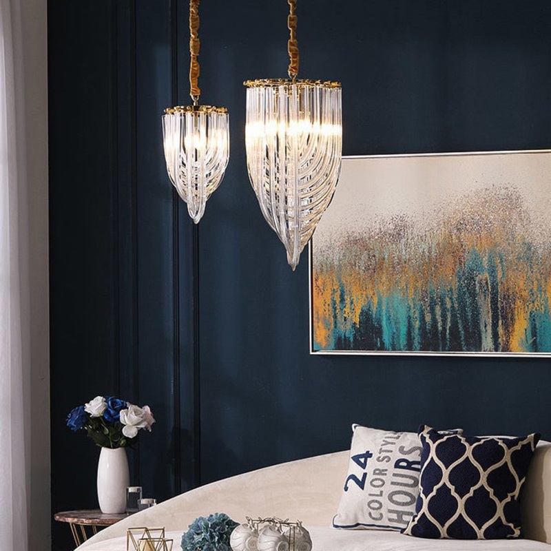 Traditional Luxury Round Hexagonal Tassel Hardware Crystal 1/3/4/6 Light Chandelier For Living Room