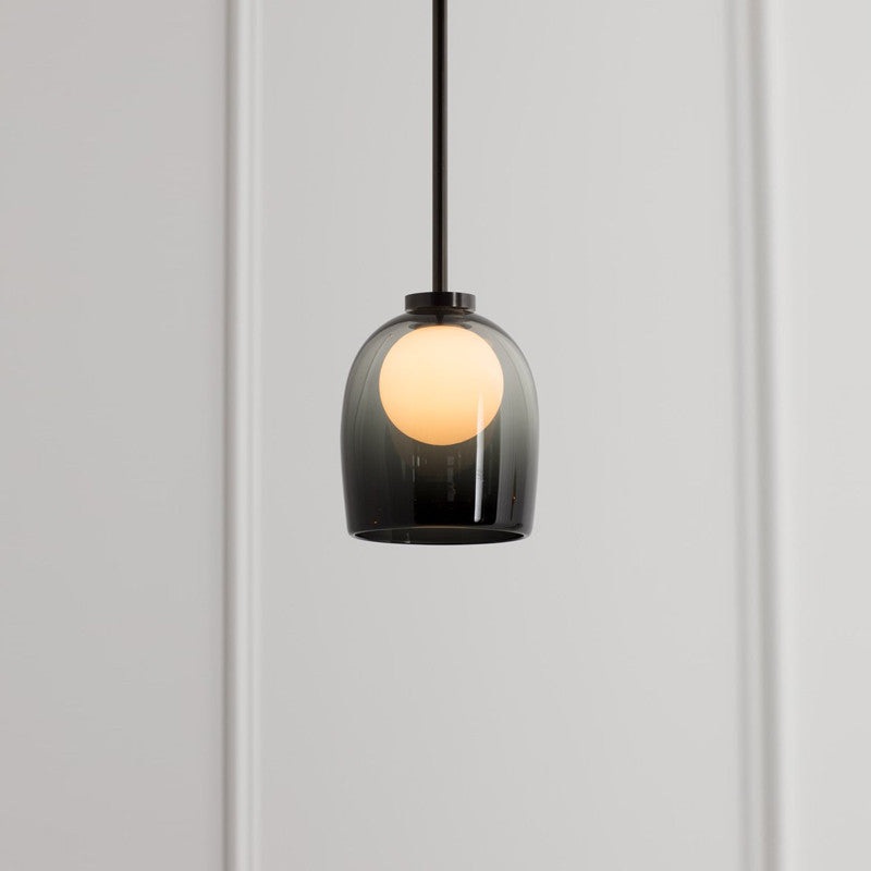 Modern Minimalist Cylinder Orb Glass 1-Light Pendant Light For Living Room