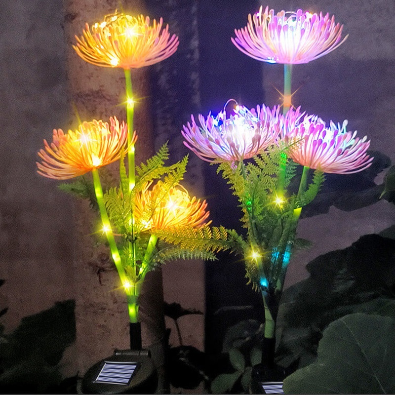 Contemporary Creative Imitation Sunflower LED Solar Lawn Insert Light For Outdoor Patio