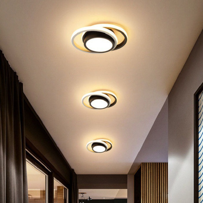 Modern Minimalist Hardware Acrylic Circle Ring LED Flush Mount Ceiling Light For Bedroom