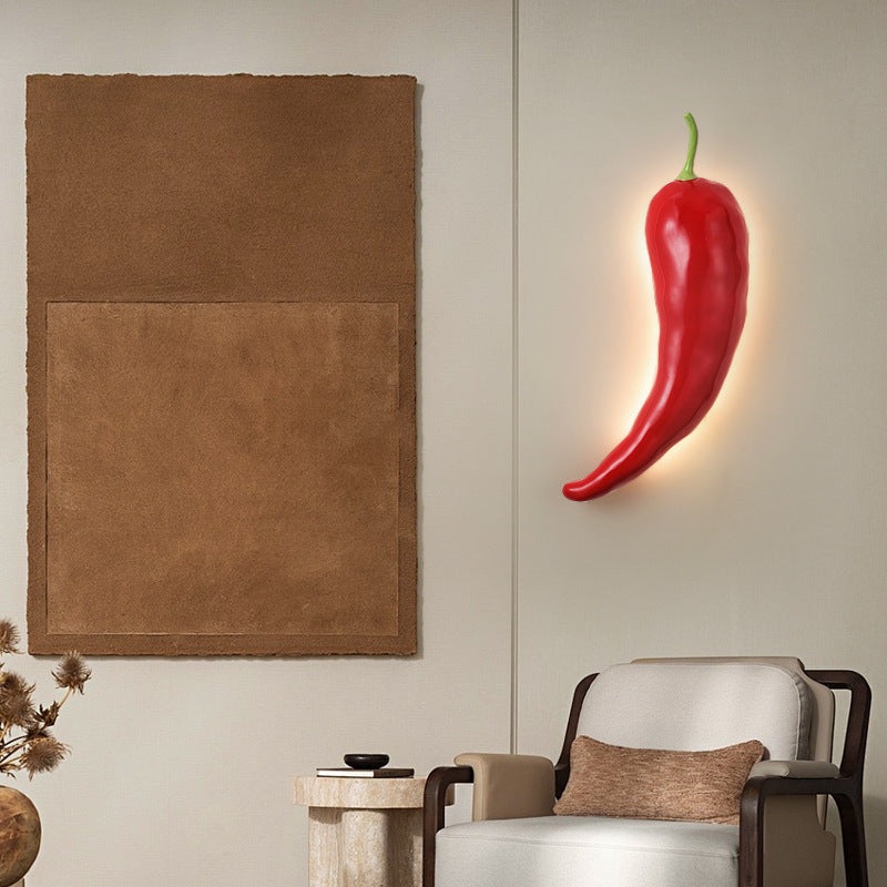 Contemporary Creative Chili Resin Glass LED Wall Sconce Lamp For Dining Room