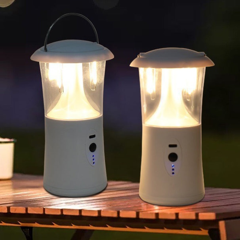 Modern Simplicity Waterproof Rechargeable ABS PS Cylinder Tungsten Camping Portable LED Outdoor Light For Garden