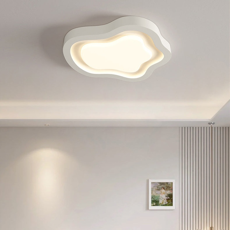 Contemporary Nordic Cloud Shape Iron Acrylic LED Flush Mount Ceiling Light For Bedroom