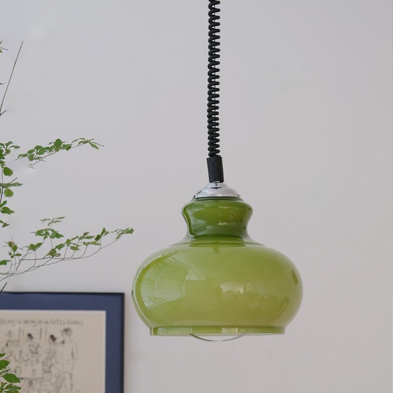 Contemporary Nordic Spherical Iron Glass 1-Light Pendant Light For Dining Room
