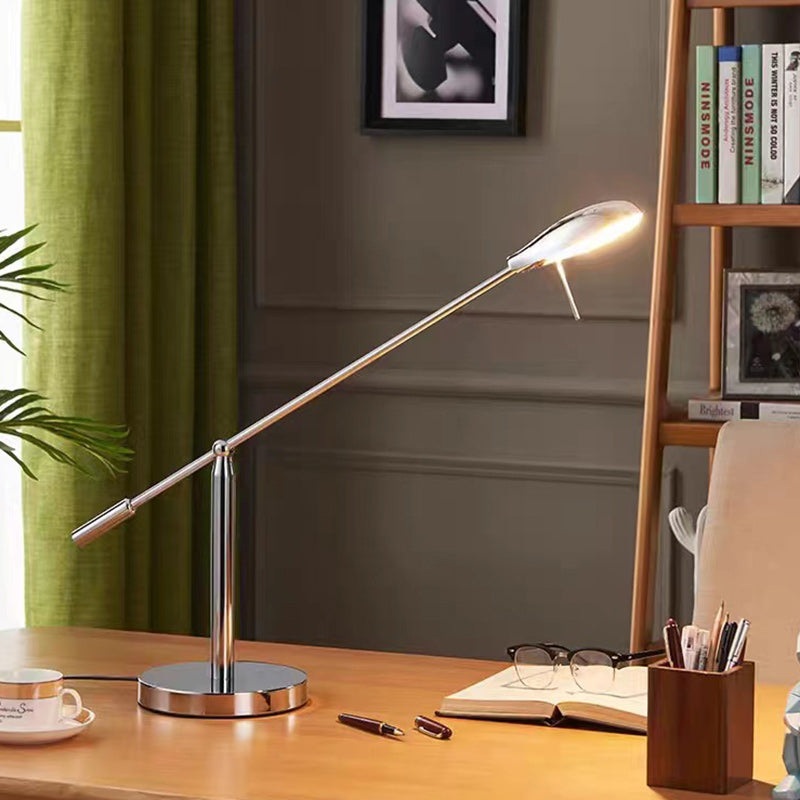 Modern Minimalist Long Oval Cylinder Iron Aluminum LED Table Lamp For Bedroom