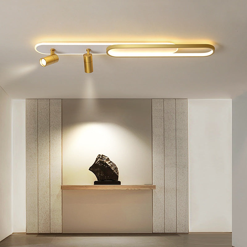 Modern Minimalist Oval Iron Acrylic LED Spotlight Flush Mount Ceiling Light For Hallway
