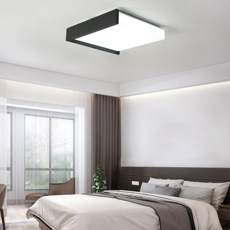 Contemporary Nordic Square Iron Acrylic LED Flush Mount Ceiling Light For Living Room